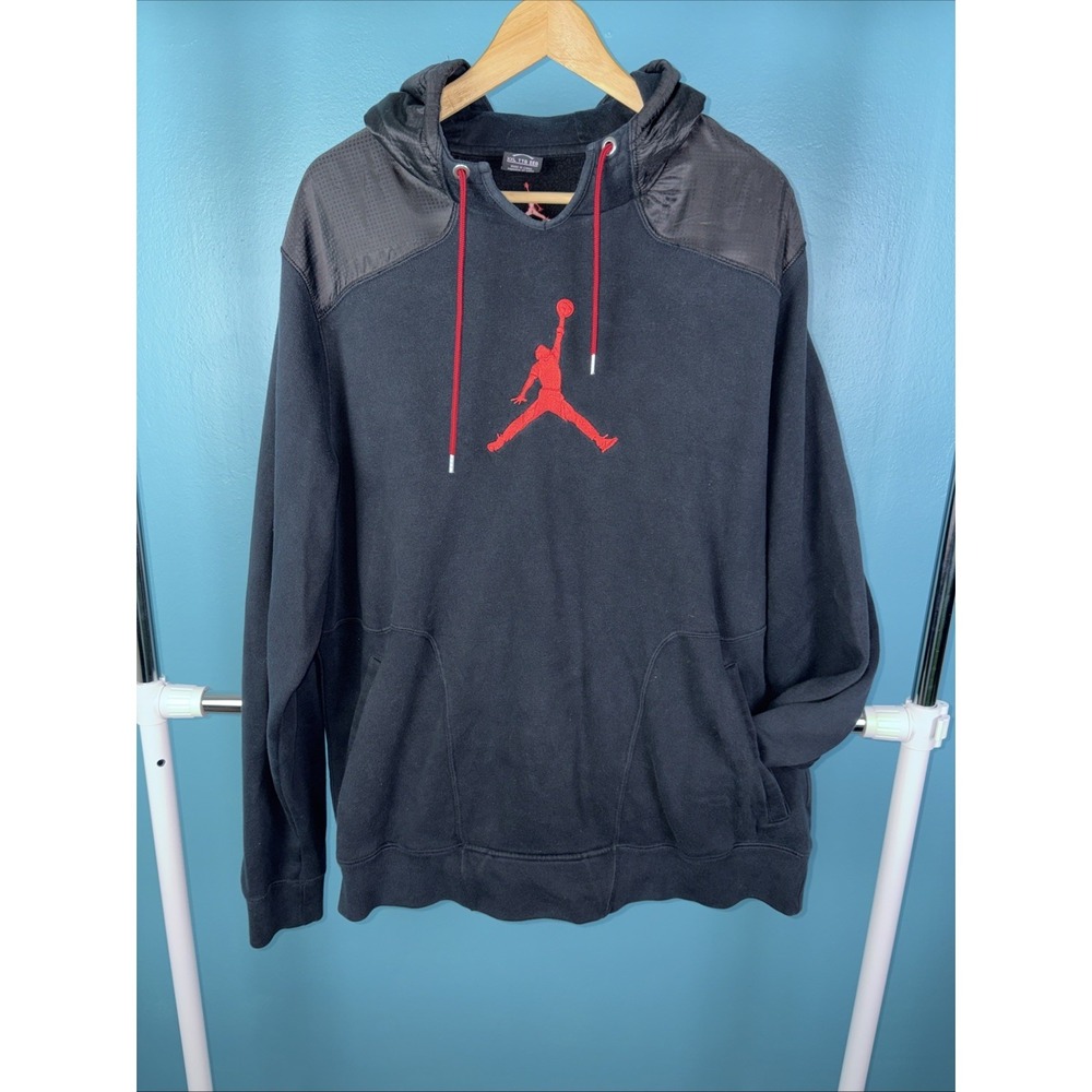 Nike Jordan Size XXL Black Hoodie 576626-010 Embroidered Jordan Logo Y2K